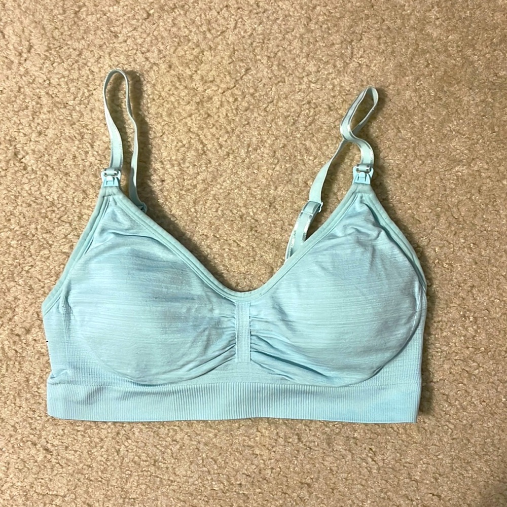 Padded nursing Bra-light green-Medium